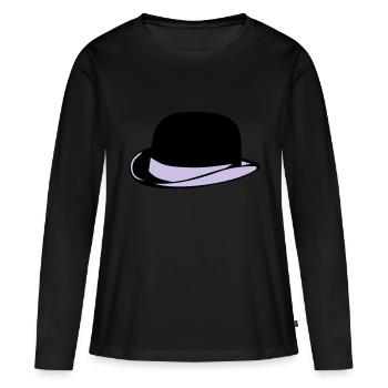 chapeau melon 2 - T-shirt manches longues Premium bio Femme - noir - Devant - Julia (174cm)