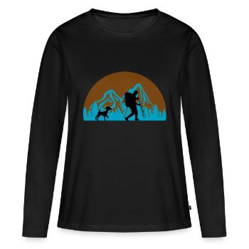 Chien chien - T-shirt manches longues Premium bio Femme - noir - Devant - Julia (174cm)