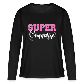 Cadeau humour femme, copine, connasse, provoque. - T-shirt manches longues Premium bio Femme - noir - Devant - Julia (174cm)