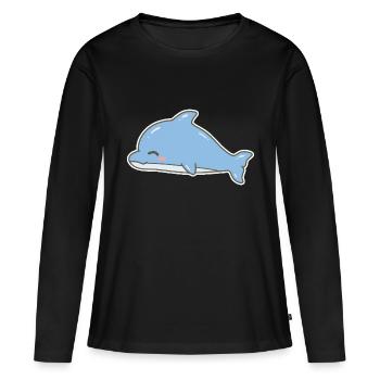 Dauphin dauphin - T-shirt manches longues Premium bio Femme - noir - Devant - Julia (174cm)