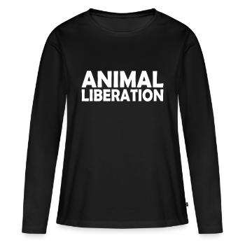 Animal liberation - T-shirt manches longues Premium bio Femme - noir - Devant - Julia (174cm)