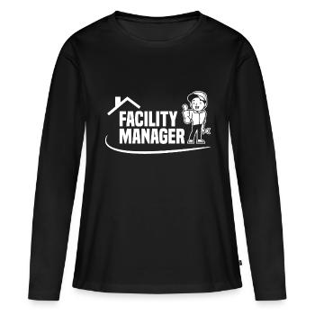 Concierge Concierge Facility Manager - T-shirt manches longues Premium bio Femme - noir - Devant - Julia (174cm)