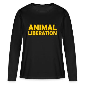 Animal liberation - T-shirt manches longues Premium bio Femme - noir - Devant - Julia (174cm)