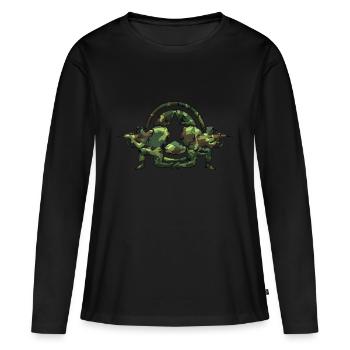 Armée - T-shirt manches longues Premium bio Femme - noir - Devant - Julia (174cm)