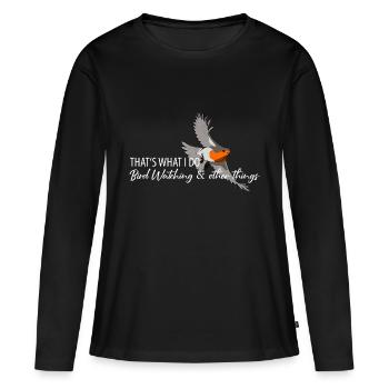 Observation des oiseaux Oiseaux Observation des oiseaux Oiseaux - T-shirt manches longues Premium bio Femme - noir - Devant - Julia (174cm)