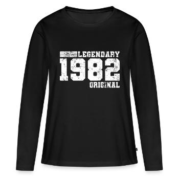40. Geburtstag Legendary 1982 Original - Frauen Premium Bio Langarmshirt - Schwarz - Vorne - Julia (174cm)