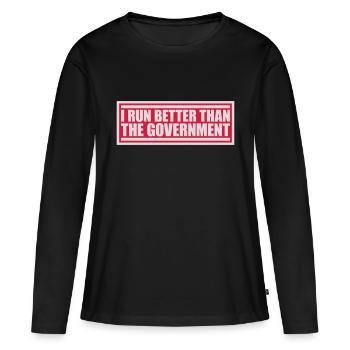 mieux fonctionner que le gouvernement - T-shirt manches longues Premium bio Femme - noir - Devant - Julia (174cm)