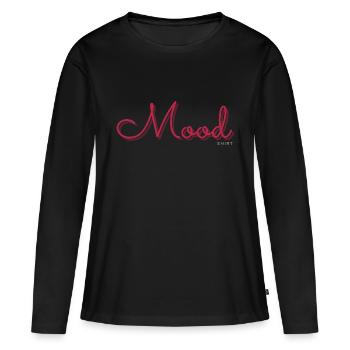 Mood Shirt - Viva Magenta Minimalist Design vauART - Frauen Premium Bio Langarmshirt - Schwarz - Vorne - Julia (174cm)