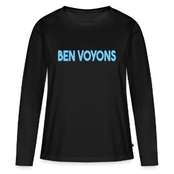 ben voyons. BEN VOYONS. - T-shirt manches longues Premium bio Femme - noir - Devant - Julia (174cm)