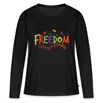 LIBERTÉ - T-shirt manches longues Premium bio Femme - noir - Devant - Julia (174cm)