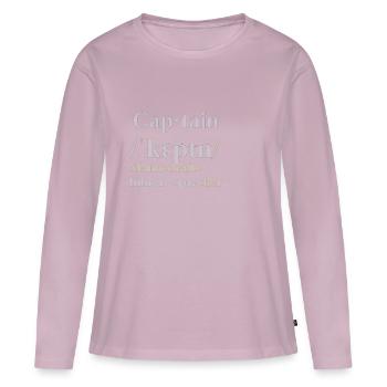 captain - Frauen Premium Bio Langarmshirt - Altrosa - Vorne - Julia (174cm)