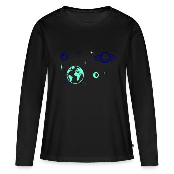 Univers - T-shirt manches longues Premium bio Femme - noir - Devant - Julia (174cm)