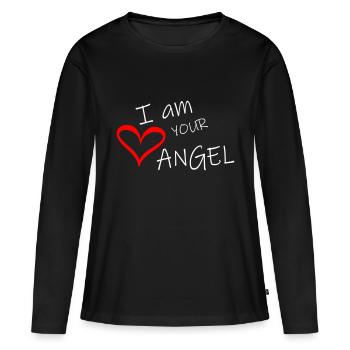 valentine's day I am your angel I love you valentine - Women's Premium Organic Long Sleeve Shirt - black - Front - Julia (174cm)