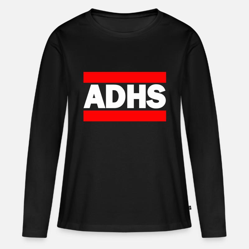 ADHS - Frauen Premium Bio Langarmshirt - Schwarz