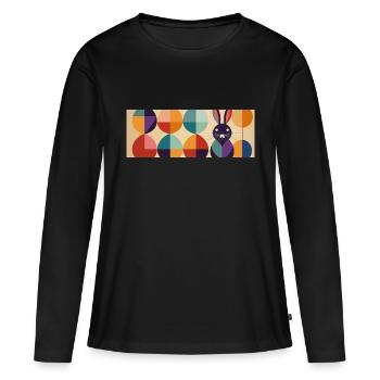 Lapin de Pâques n°10 - T-shirt manches longues Premium bio Femme - noir - Devant - Julia (174cm)