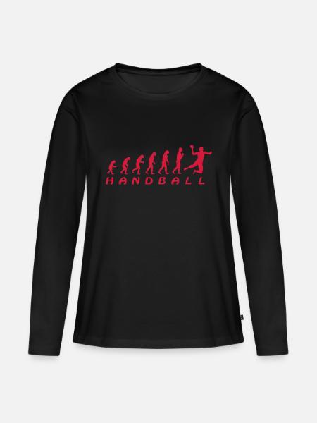 Evolution Handball - Frauen Premium Bio Langarmshirt - Schwarz