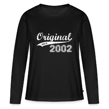 2002 - Frauen Premium Bio Langarmshirt - Schwarz - Vorne - Julia (174cm)
