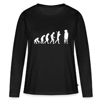 Neanderthal Cavemen Gift Evolution - Women's Premium Organic Long Sleeve Shirt - black - Front - Julia (174cm)