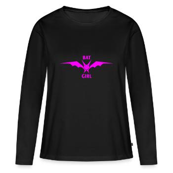 Bat Girl - Frauen Premium Bio Langarmshirt - Schwarz - Vorne - Julia (174cm)
