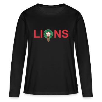 Löwen - Frauen Premium Bio Langarmshirt - Schwarz - Vorne - Julia (174cm)