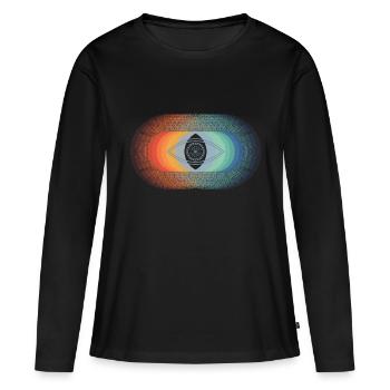 Oeil (cercles) - T-shirt manches longues Premium bio Femme - noir - Devant - Julia (174cm)