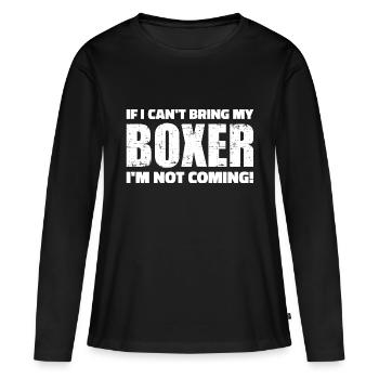 Boxer - T-shirt manches longues Premium bio Femme - noir - Devant - Julia (174cm)