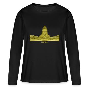 Leipzig Völkerschlacht Denkmal Sachsen - Frauen Premium Bio Langarmshirt - Schwarz - Vorne - Julia (174cm)