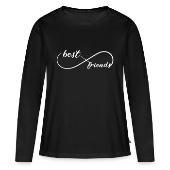 Meilleure Amie Infinie look de partenaire - T-shirt manches longues Premium bio Femme - noir - Devant - Julia (174cm)
