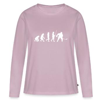 Eishockey Evolution - Frauen Premium Bio Langarmshirt - Altrosa - Vorne - Julia (174cm)