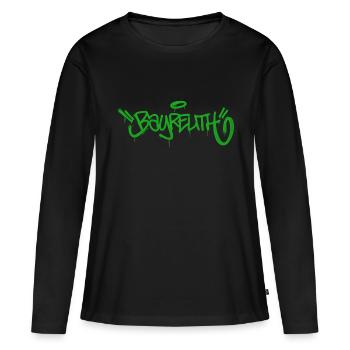 Bayreuth Graffiti T Shirt Style - Frauen Premium Bio Langarmshirt - Schwarz - Vorne - Julia (174cm)