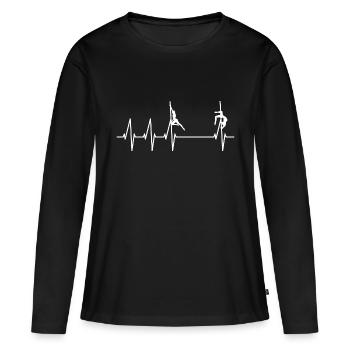 Stangentanz Pole Dance Fitness Workout Pole Dancer - T-shirt manches longues Premium bio Femme - noir - Devant - Julia (174cm)