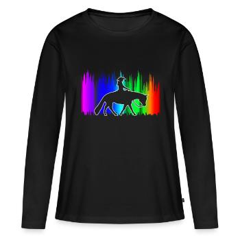 Westernreiten Westernreiter Pferdeliebhaber - Frauen Premium Bio Langarmshirt - Schwarz - Vorne - Julia (174cm)