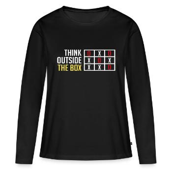 Sortir des sentiers battus - T-shirt manches longues Premium bio Femme - noir - Devant - Julia (174cm)