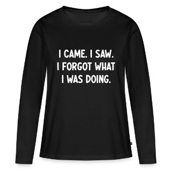 J’ai vu, j’ai vu, j’ai oublié ce que je faisais en oubliant - T-shirt manches longues Premium bio Femme - noir - Devant - Julia (174cm)