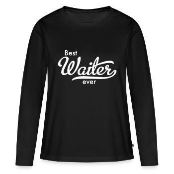 Kellner - Frauen Premium Bio Langarmshirt - Schwarz - Vorne - Julia (174cm)