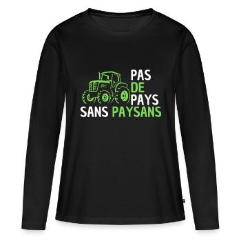 Traktor, Bauer, Bauer, ich bin Bauer - Frauen Premium Bio Langarmshirt - Schwarz - Vorne - Julia (174cm)