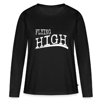 birds in flight funny quote funny sayings - Frauen Premium Bio Langarmshirt - Schwarz - Vorne - Julia (174cm)