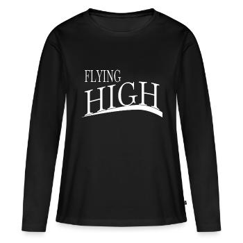 sayings sky watching commercial pilot awesome - Frauen Premium Bio Langarmshirt - Schwarz - Vorne - Julia (174cm)