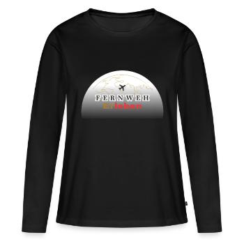 Wanderlust : Votre prochaine aventure - T-shirt manches longues Premium bio Femme - noir - Devant - Julia (174cm)