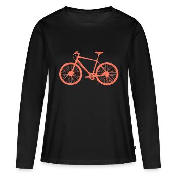 Roue de vélo - T-shirt manches longues Premium bio Femme - noir - Devant - Julia (174cm)