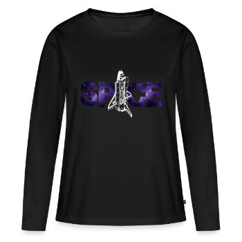 Space - Frauen Premium Bio Langarmshirt - Schwarz - Vorne - Julia (174cm)