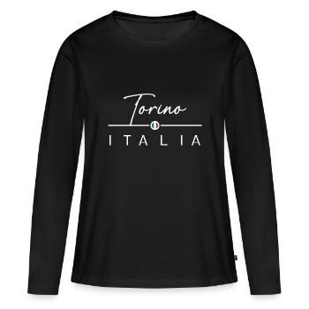Italie - Turin - Turin - Italien - Italie - T-shirt manches longues Premium bio Femme - noir - Devant - Julia (174cm)