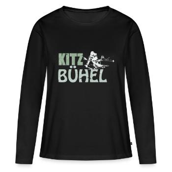 Kitzbühel Skigebiet Skiurlaub Skifahren Geschenk - Frauen Premium Bio Langarmshirt - Schwarz - Vorne - Julia (174cm)