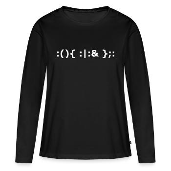 Forkbombe - T-shirt manches longues Premium bio Femme - noir - Devant - Julia (174cm)