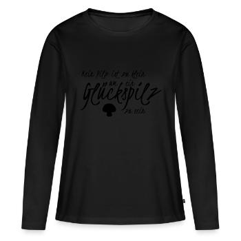 Chanceux - T-shirt manches longues Premium bio Femme - noir - Devant - Julia (174cm)
