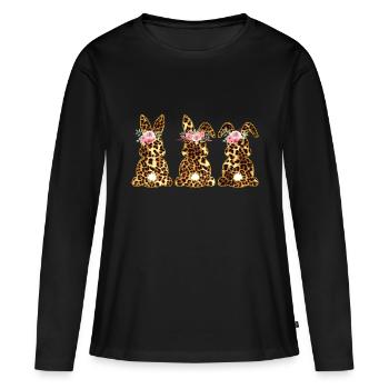 Leopard Easter bunnies Leopard Easter bunnies - Women's Premium Organic Long Sleeve Shirt - black - Front - Julia (174cm)