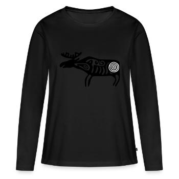 Elch Sámi Samen - Frauen Premium Bio Langarmshirt - Schwarz - Vorne - Julia (174cm)