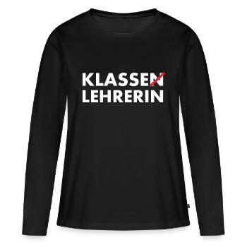 Klasse Lehrerin Klassenlehrerin - Frauen Premium Bio Langarmshirt - Schwarz - Vorne - Julia (174cm)