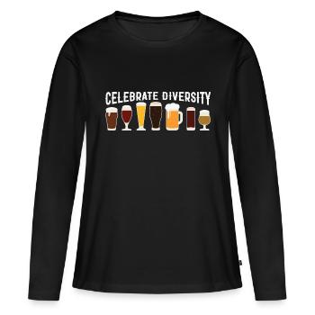 Beer Lover Bière Alcool - T-shirt manches longues Premium bio Femme - noir - Devant - Julia (174cm)