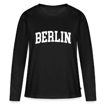 Berlin - Women's Premium Organic Long Sleeve Shirt - black - Front - Julia (174cm)